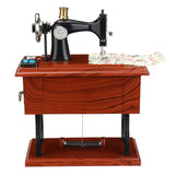 Retro,Vintage,Sewing,Machine,Shaped,Clockwork,Music,Table,Decor