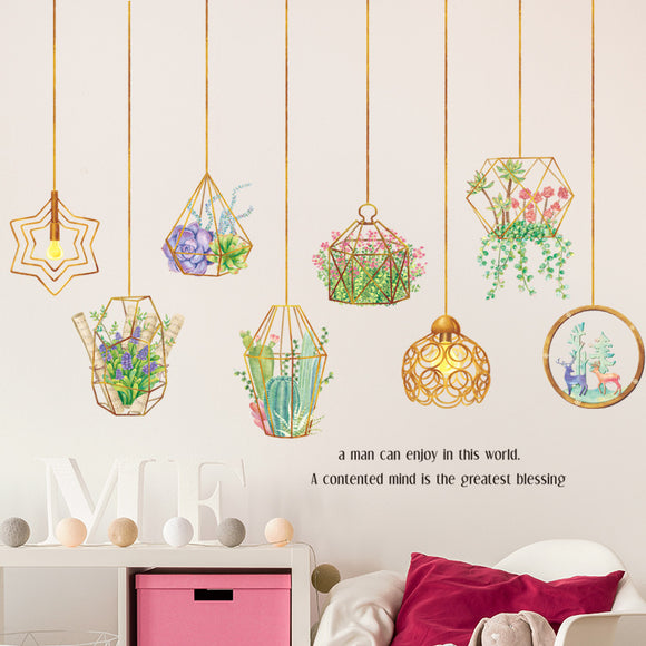 Creative,Plant,Leaves,Removable,Stickers,Hanging,Basket,Flower,Bedroom,Kitchen,Adhesive,Sticker,Decorations