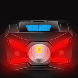 WARSUN,800LM,Lightweight,Smart,Sensor,Headlamp,5Modes,Rechargeable,Waterproof,Warning,Light,Night,Riding,Cycling,Fishing