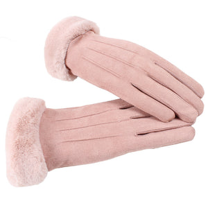 Women,Winter,Thick,Velvet,Lined,Suede,Glove,Windproof,Cycling,Touch,Screen,Gloves