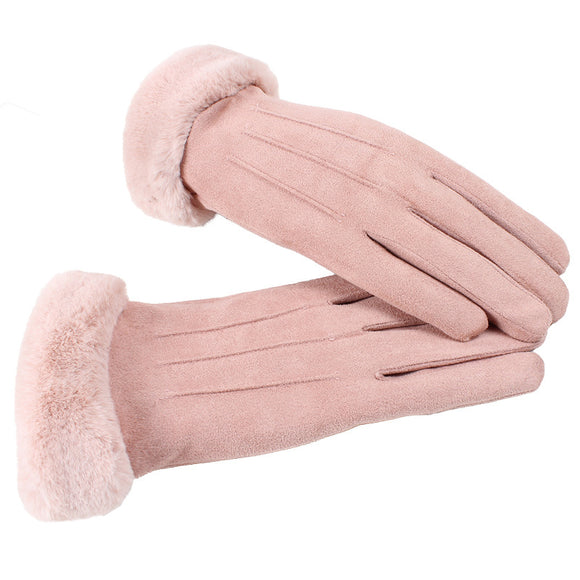 Women,Winter,Thick,Velvet,Lined,Suede,Glove,Windproof,Cycling,Touch,Screen,Gloves