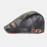 Leather,Autumn,Winter,Solid,Velvet,Fashion,Leather,Adjustable,Beret