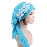 Women,Cotton,Muslim,Turban,Elastic,Chemo,Scarf,Flower,Beanies