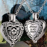 Always,Heart,Locket,Cremation,Hollow,Necklace,Pendant,Jewelry