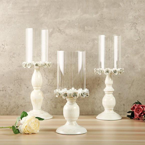 Nordic,White,Metal,Candle,Holder,Glass,Candlestick,Wedding,Decor