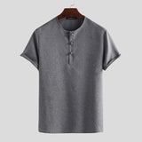 Men's,Solid,Short,Sleeve,Round,Comfortable,Breathable,Blouse,Casual,Camping,Hiking