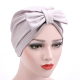 Women,Satin,Bowknot,Beanie,Solid,Elegant,Outdoor,Casual,Turban