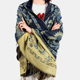 Women,Ethnic,Style,Thick,Scarf,Shawl,Tassel