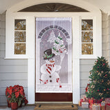 Christmas,Curtains,White,Snowman,Window,Decor,Party,Curtains,Decorations
