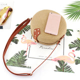 Women,Ladies,Rattan,Straw,Beach,Shoulder,Round,Woven,Summer,Holiday,Handbag,Outdoor,Travel