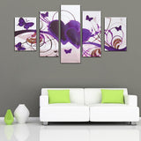 Paintings,Purple,Heart,Canvas,Abstract,Decor,Frame