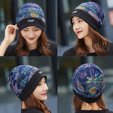 Women,Cotton,Floral,Pattern,Casual,Fashion,Breathable,Outdoor,Pleats,Turban,Beanie