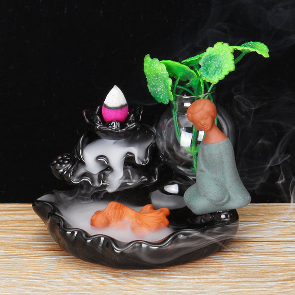 Small,Backflow,Incense,Ceramic,Incense,Burner,Holder,Smoke,Cones