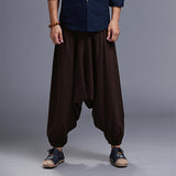 Loose,Crotch,Pants,Casual,Harem,Pants,Elastic,Cotton,Linen,Bloomers,Trousers