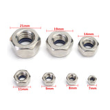 165Pcs,Stainless,Steel,Nylon,Insert,Locknut,Assortment