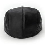 Men's,Black,Sheepskin,Beret,Cabbie,Winter,Forward,Adjustable