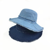 Women,Denim,Shabby,Sunshade,Bucket,Outdoor,Sunscreen,Visor,Floppy