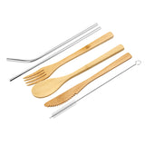 Bamboo,Wooden,Cutlery,Spoon,Cutter,Straw,Brush,Flatware,Tableware,Camping,Picnic