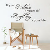 71X30CM,Believe,English,Letter,Stickers,Bedroom,Decoration