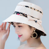 Women,Summer,Printed,Cotton,Fisherman,Foldable,Sunshade,Bucket