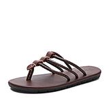 Genuine,Leather,Sandals,First,Layer,Leather,Sandals,Flops,Fashion,Weaving