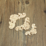 Floral,Carved,Woodcarving,Decal,Corner,Applique,Wooden,Furniture,Decorations