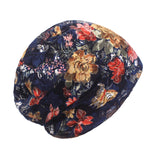 Women,Summer,Breathable,Flowers,Ethnic,Cotton,Beanie,Vintage,Elastic,Turban