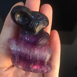 Carved,Rainbow,Fluorite,Squirrel,Natural,Quartz,Crystal,Skull,Healing,Decorations"