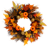 Christmas,Maple,Leaves,Pumpkin,Wreath,Garland,Hanging,Christmas,Wreath,Decorations