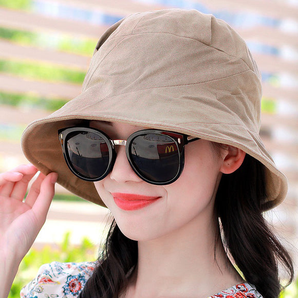 Women,Summer,Solid,Vogue,Sunscreen,Bucket,Outdoor,Casual,Sports,Breathable