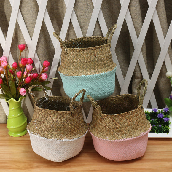 Grass,Belly,Basket,Storage,Plant,Foldable,Laundry,Decorative,Flower