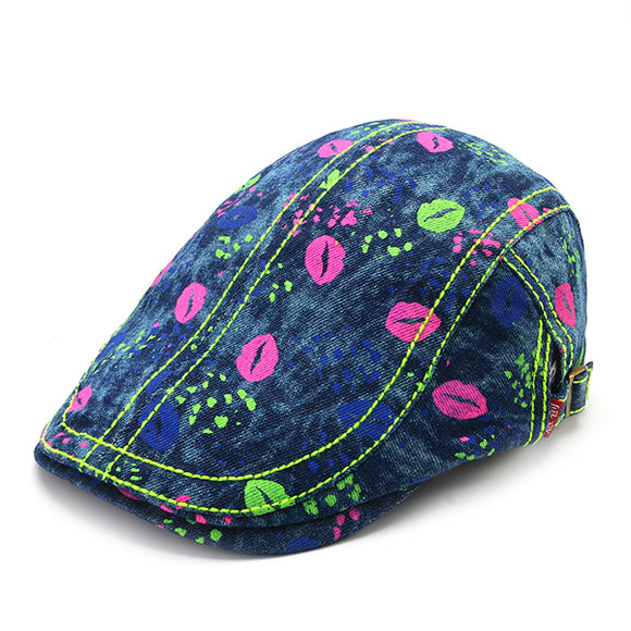 Women,Cotton,Print,Beret,Peaked,Casual,Outdoor,Windproof,Adjustable,Casquette