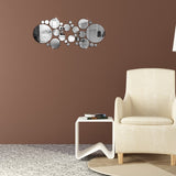 28Pcs,Sticker,Modern,Acrylic,Silver,Round,Mirror,Removable,Sticker,Decor