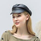 Leather,Beret,Literary,Octagonal,Military