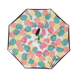 Double,Layer,Blossom,Design,Upside,Inverted,Umbrella,Handle,Windproof,Parasol,Women