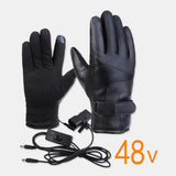 Unisex,Charging,Heating,Touchscreen,Outdoor,Winter,Electric,Riding,Waterptoof,Windproof,Leather,Gloves