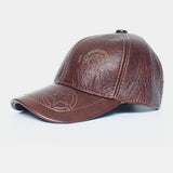 Genuine,Leather,Solid,Color,First,Layer,Leather,Casual,Baseball