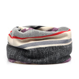 Women,Knitted,Stripe,Beanie,Multifunction,Winter,Collar,Scarf