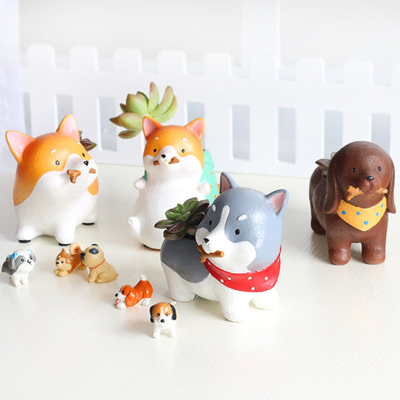 Honana,Creative,Akita,Husky,Dachshund,Flower,Cartoon,Plant,Decoration