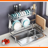 Stainless,Steel,Kitchen,Drying,Drainer,Storage,Shelf,Utensil,Holder,Plate,Cupboard,Storage