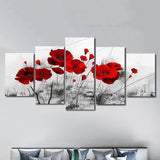 Modern,Canvas,Painting,Purple,Poppy,Flower,Decoration