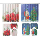 Bathroom,Christmas,Shower,Curtain,Pedestal,Toilet,Cover