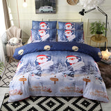 Bedding,Happy,Christmas,Quilt,Cover,Pillowcase,Queen