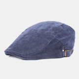 Corduroy,Retro,Protection,VisorSolid,Fashion,Forward,Beret