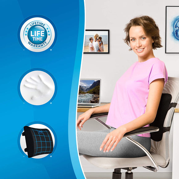 Memory,Lumbar,Support,Massager,Waist,Cushion,Pillow,Chairs,Pillows,Office,Relieve