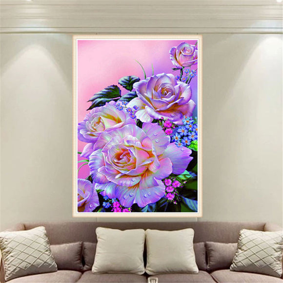 Diamond,Painting,Flower,Embroidery,Cross,Crafts,Stitch,Decorations
