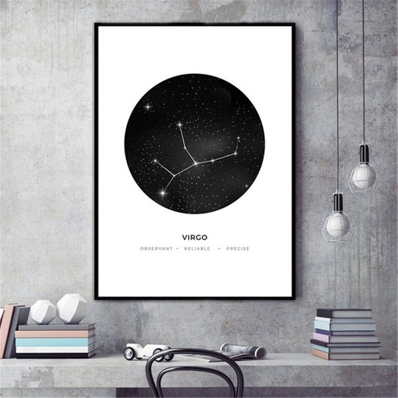 30x40cm,Constellation,Canvas,Posters,Geometric,Astrology,Painting,Paper