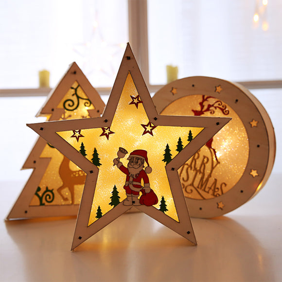 Light,Christmas,Decorations,Wooden,Ornaments