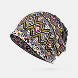 Women,Winter,Cotton,Geometric,Pattern,Flower,Printing,Beanie,Gaiter,Shield