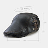 Men's,Leather,Personalized,Piercing,Strap,Design,Versatile,Beret